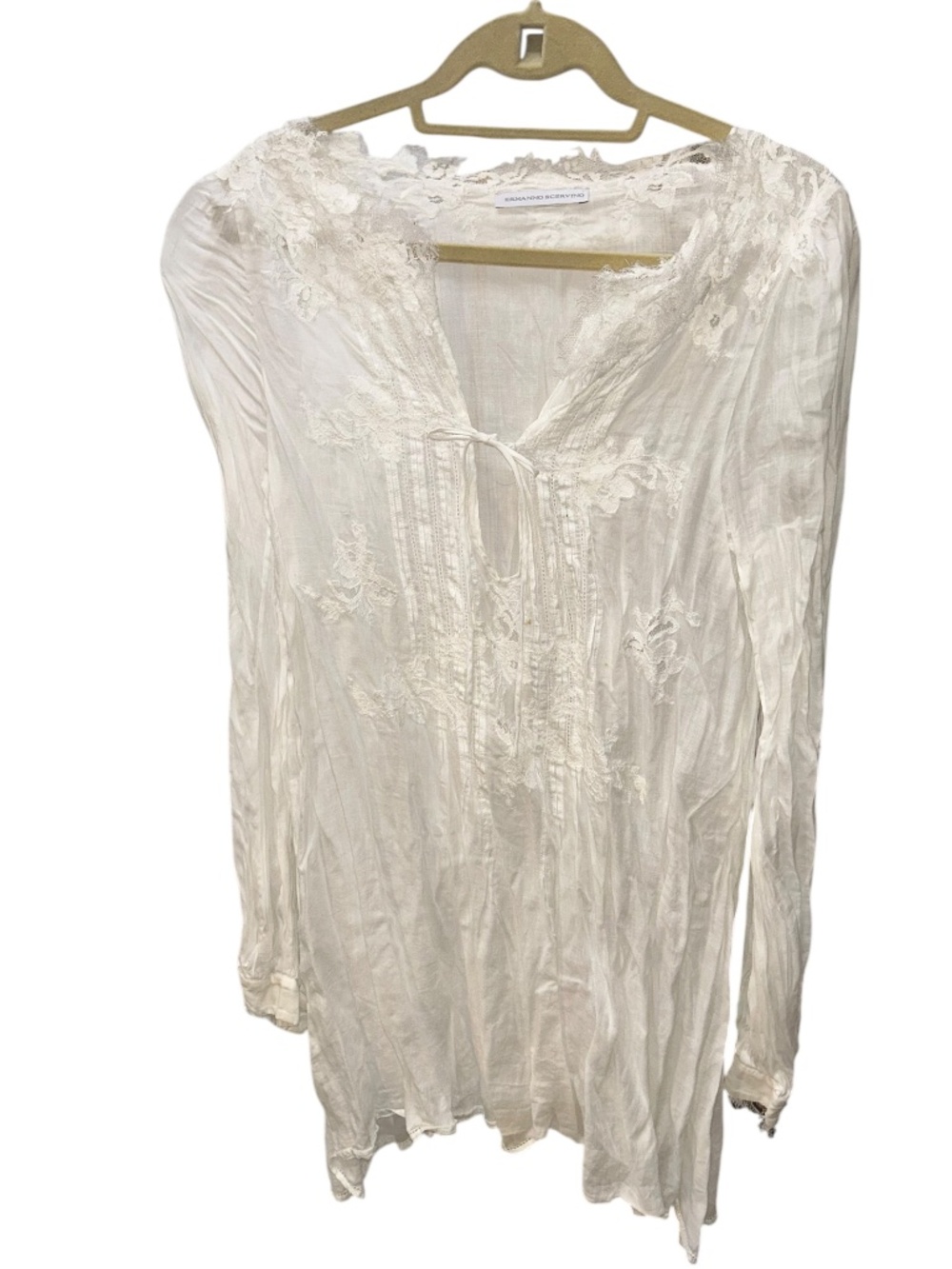 Ermanno Scervino white lace victorian inspired blouse top 44 L